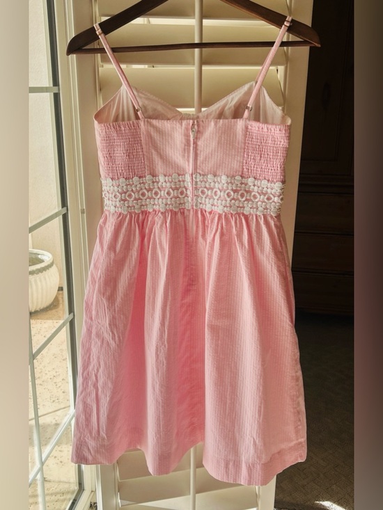 Lilly Pulitzer Seersucker Katlynn Short Sundress Pink White Resort Vacation Sz 2 - Picture 5 of 10